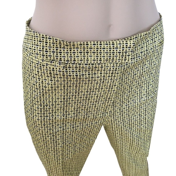PIAZZA Sempione Brigitte Pants Trousers Cropped Capri Yellow Navy Multi Print - Picture 3 of 13
